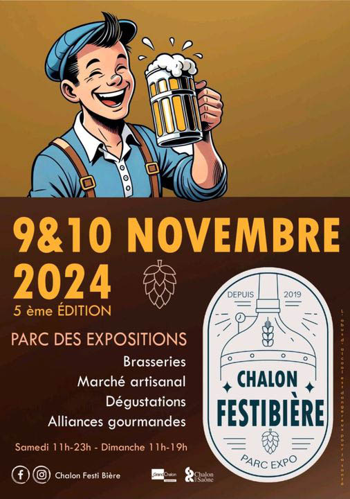 Festival Festi Bières à Chalons le 9 et 10 novembre pour la Bra'V